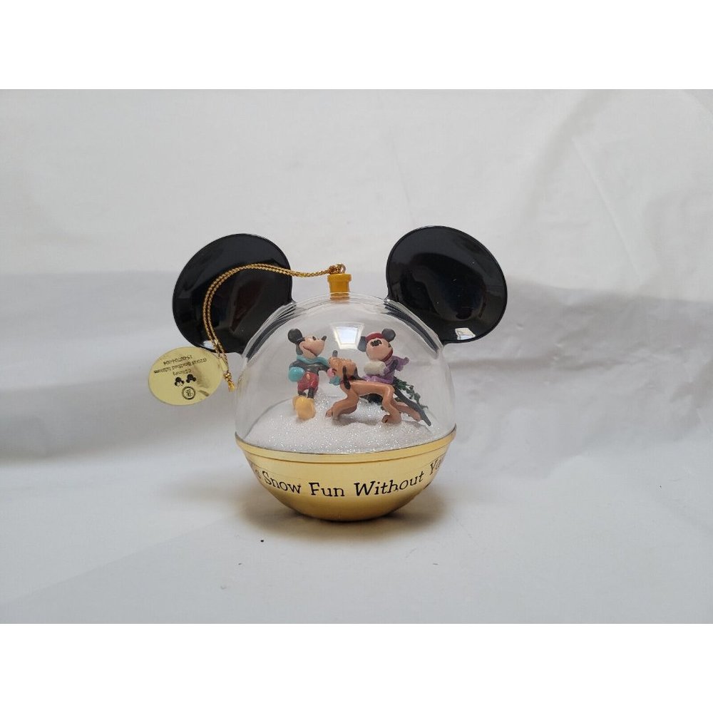 Mickey Mouse Snow Globe Ornament IT'S SNOW FUN WITHOUT YOU Bradford #A0169 COA